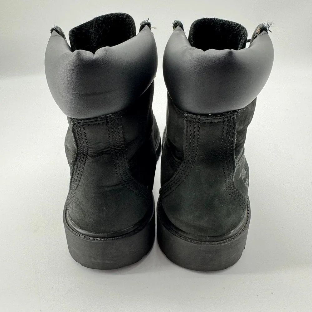 Timberland Black Leather Boot Junior 6.5M Waterproof Insulated Gorpcore Workwear